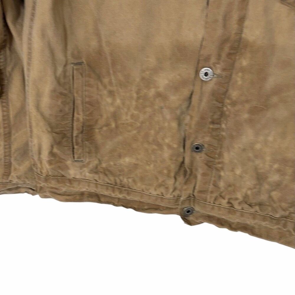 Flint and Tinder USA Made Waxed Trucker Jacket Brown Large Distressed - Picture 6 of 13